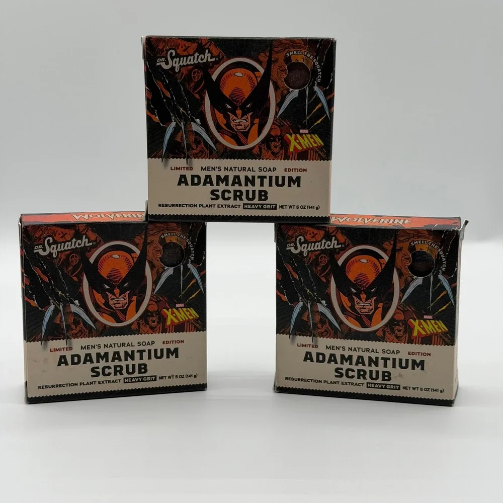 Dr. Squatch Adamantium Scrub Soap 3 Pack Marvel X-Men Wolverine Limited Edition